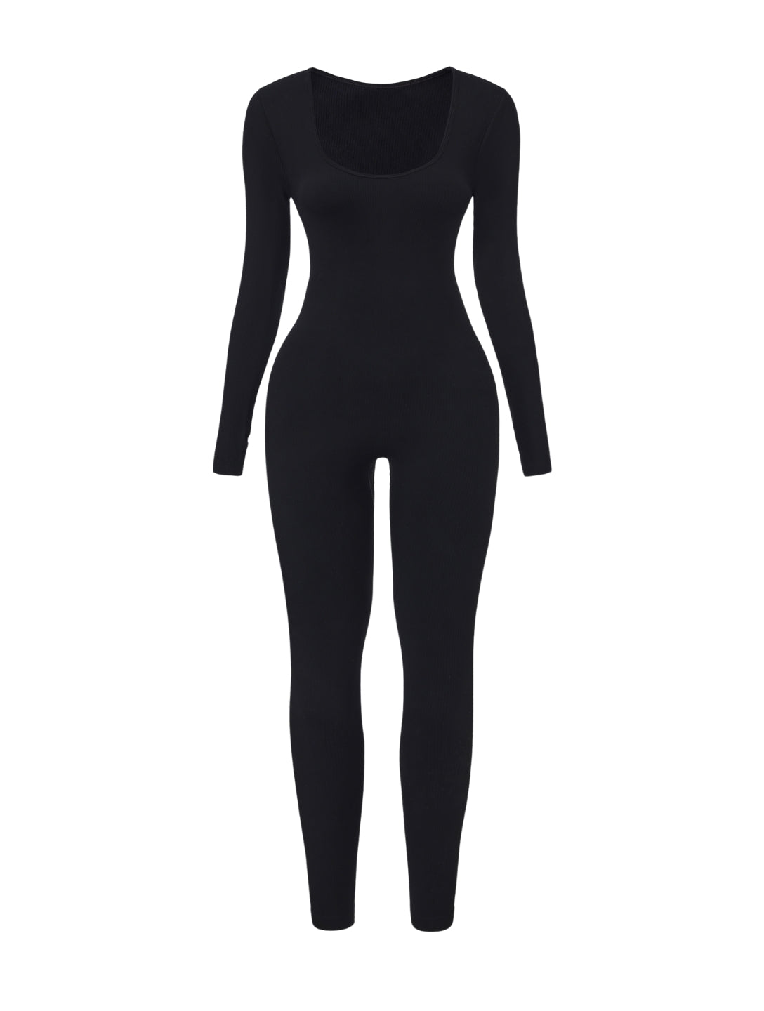 Ribbed Square Neck Jumpsuit