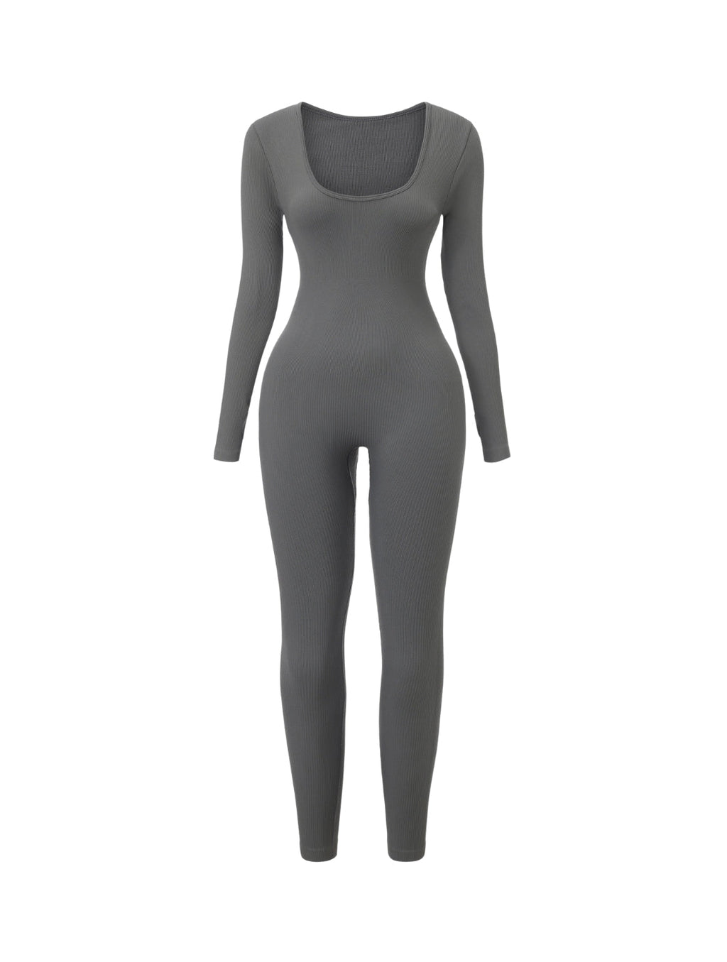 Ribbed Square Neck Jumpsuit