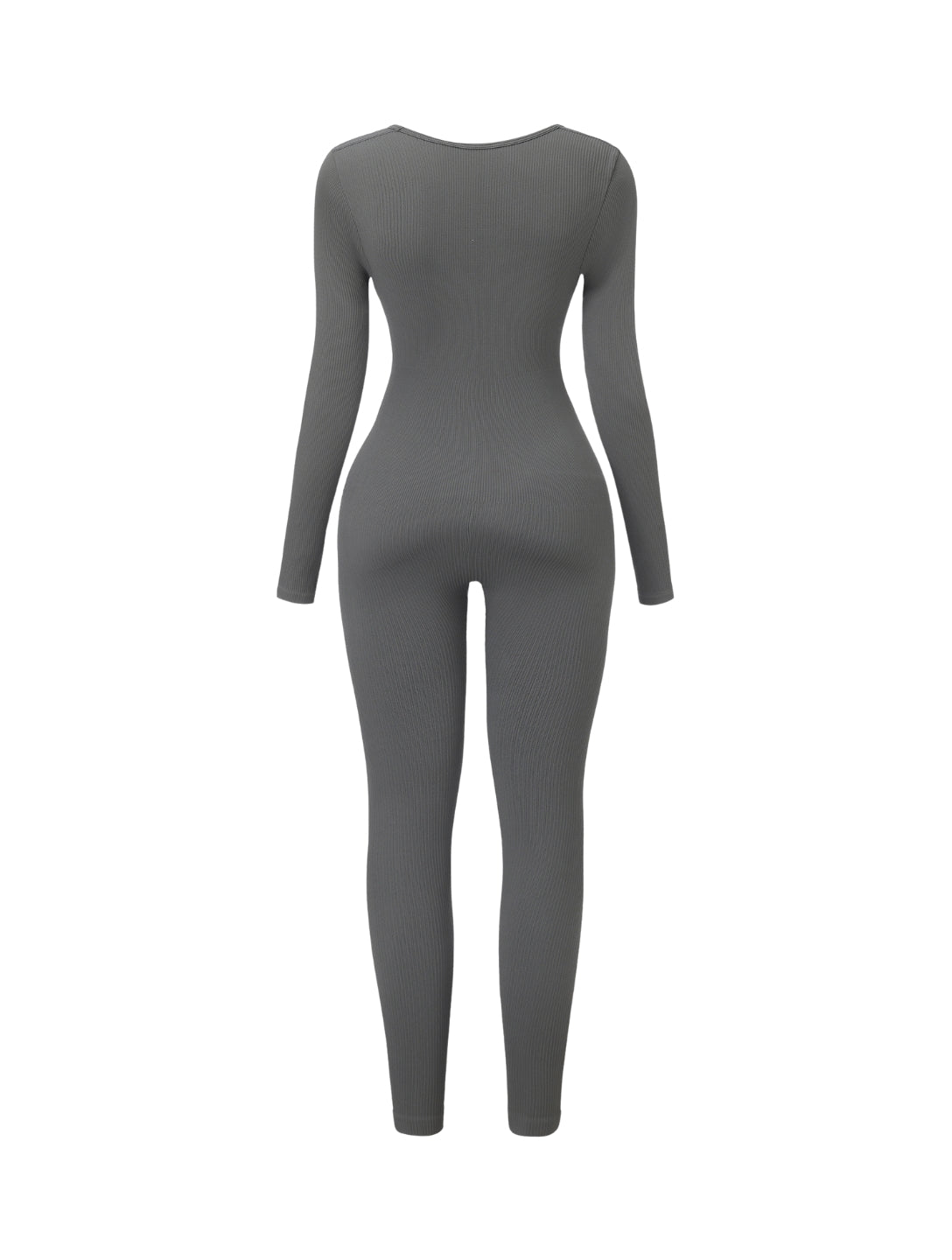 Ribbed Square Neck Jumpsuit